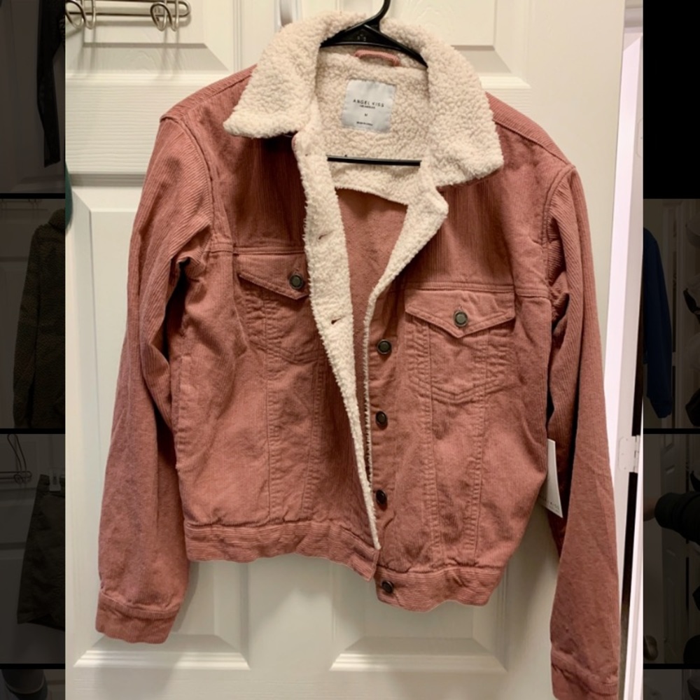 Dusty Pink Jacket with White Plush Lining